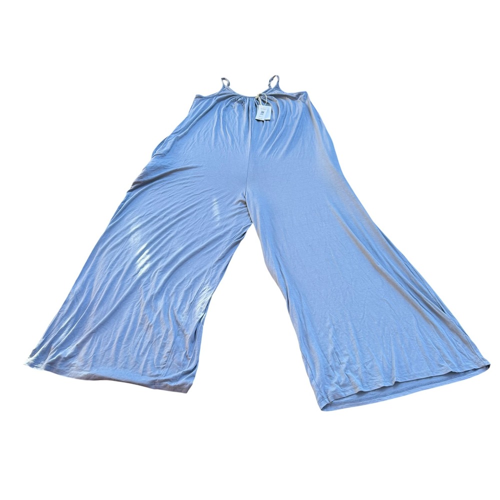 Ecothreads Wild Wind Blue Wide Leg Jumpsuit Ecovero Rayon Size M New Pockets